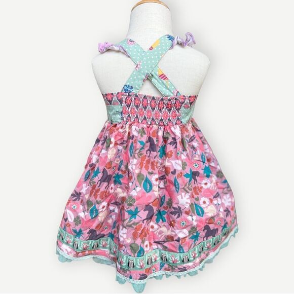 Matilda Jane Quiet Village Girls Kids Colorful Cross Back Dress. 18-24 Months. - Picture 2 of 7